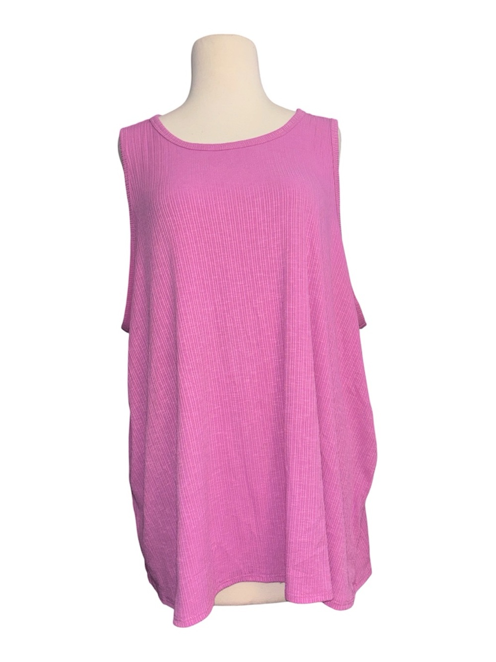 Old Navy Pink Ribbed Swing Tank Top
